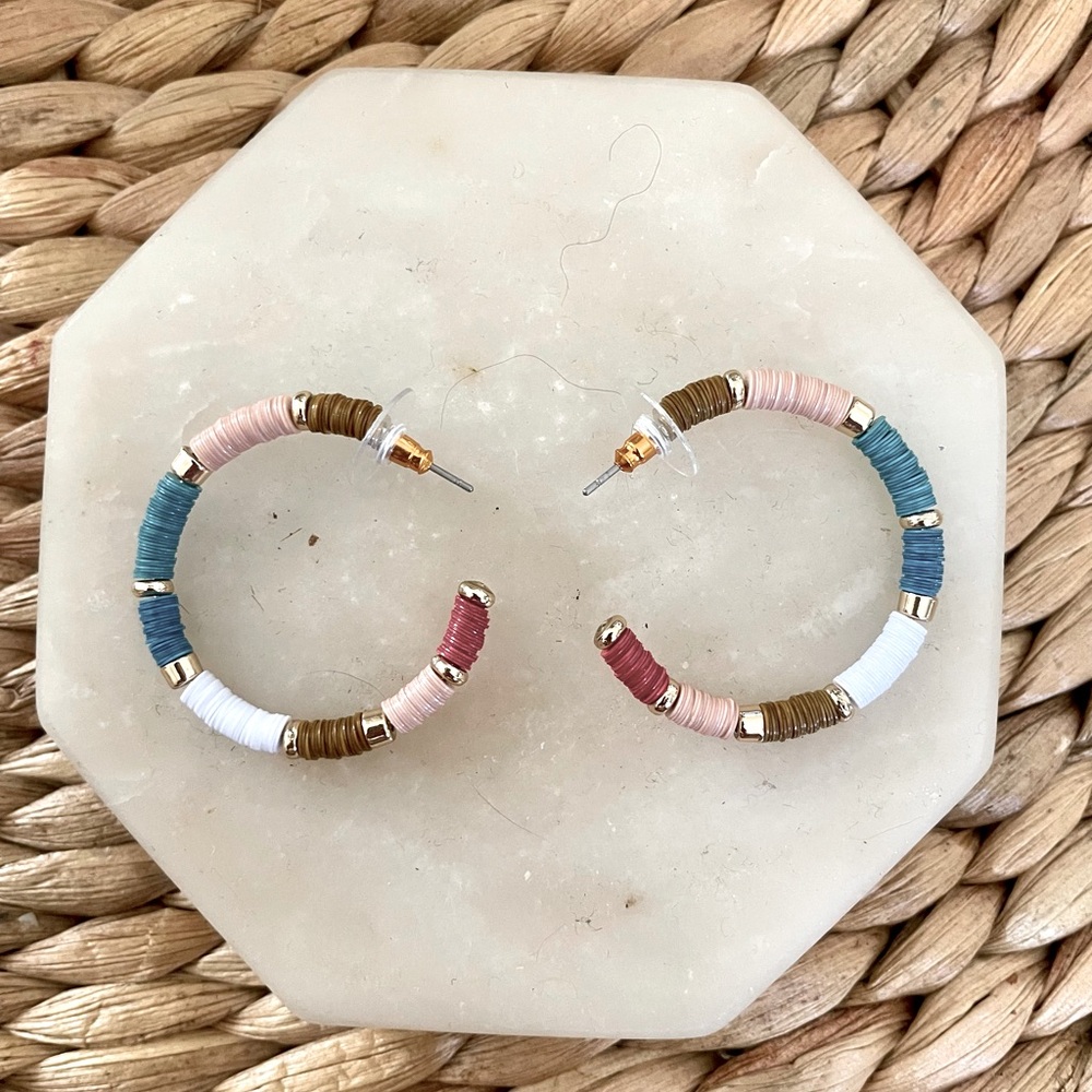 J Crew Acrylic Boho Beaded Earrings - Picture 2 of 3